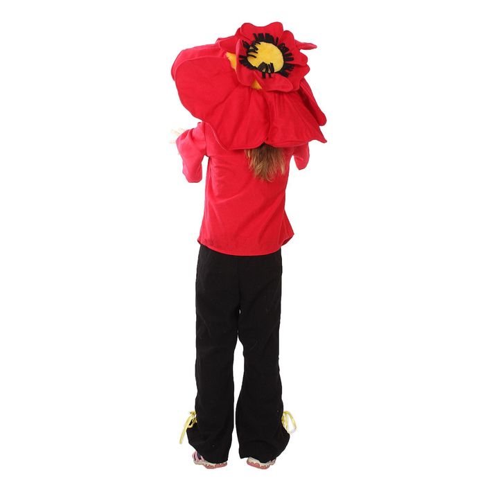 Карнавальный костюм "Мак", шляпа, кофта, брюки, 5-7 лет, рост 122-134 см