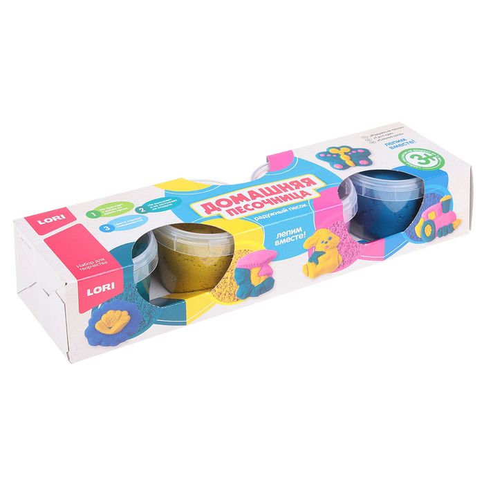 Набор "Радужный песок", 4 цвета по 140 г + формочка