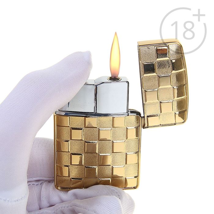 Зажигалка "Квадраты", пьезо, газ, цвета МИКС