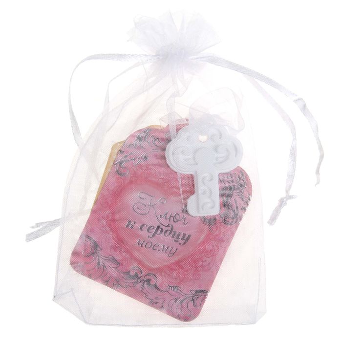 Подвеска-пожелание с гипсом "Ключ к сердцу моему"