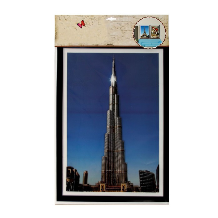 Наклейка картина объемная "Города" МИКС