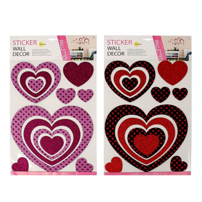 Наклейка интерьерная "Сердце голография" МИКС