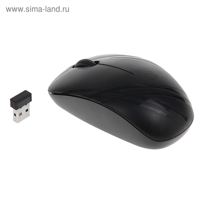 Мышь Defender Datum MM-035 беспроводная лазерная 1600 dpi USB 1xAA черная 45900₽