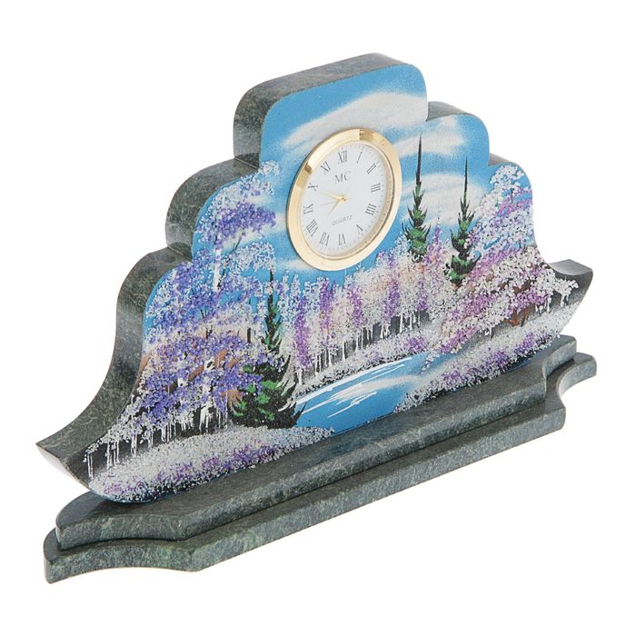 Часы Наполеон "Зима"27х15х4 см 194424 змеевик