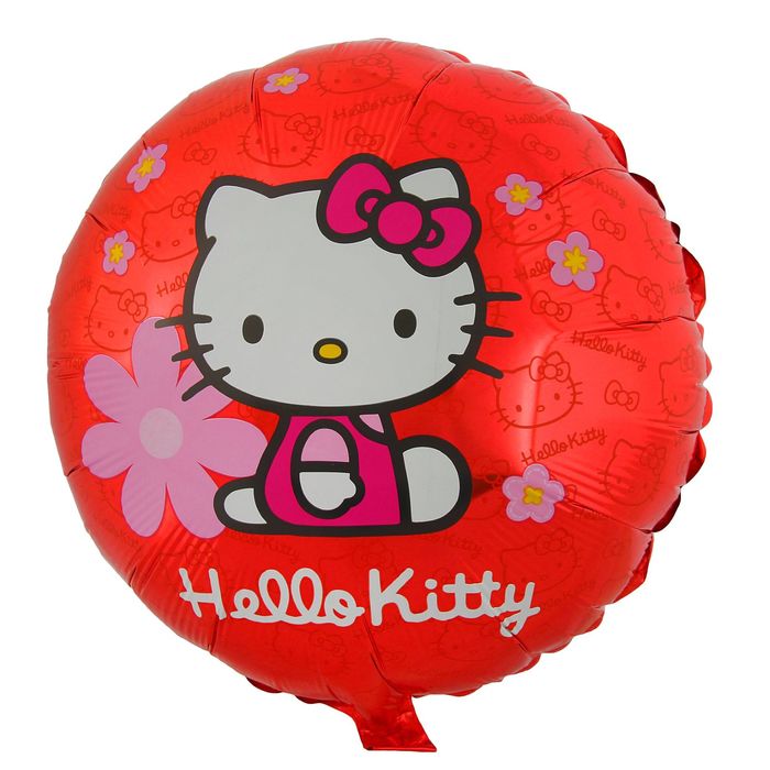 Шар фольгированный 18" Hello Kitty "Цветочки", круг