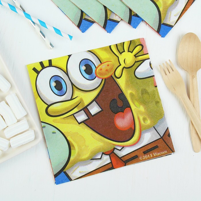 Салфетки бумажные "Губка Боб", 33 х 33 см, набор 16 шт.