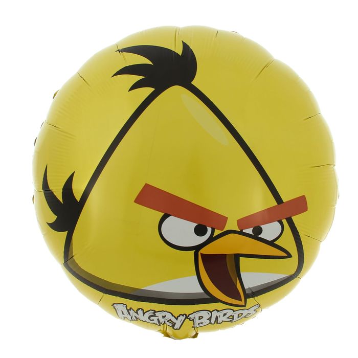Шар фольгированный 18" Angry Birds, круг, цвет жёлтый