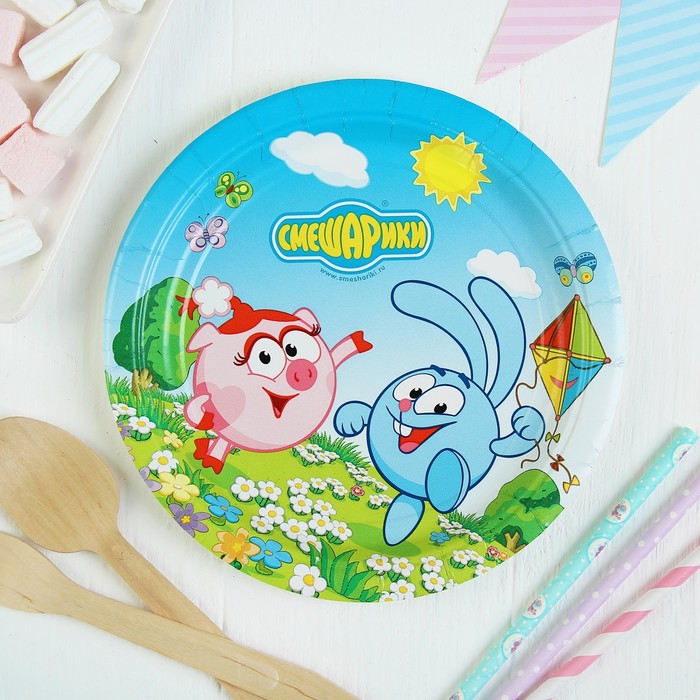 Набор тарелок "Смешарики", 17 см, 8 шт.