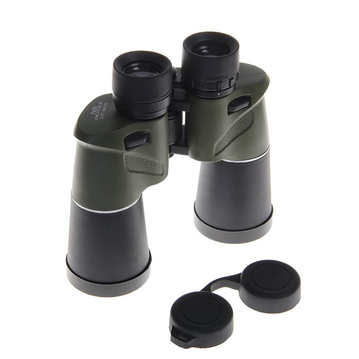 Бинокль 7х50, грифельно-чёрный с хромированными кольцами, 18.5х19.5х6.7 см