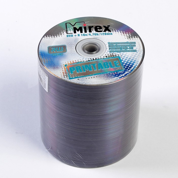 Диск DVD+R Data Standard Printable Inkjet, 16x, 4.7 Гб, Спайка, 100 шт