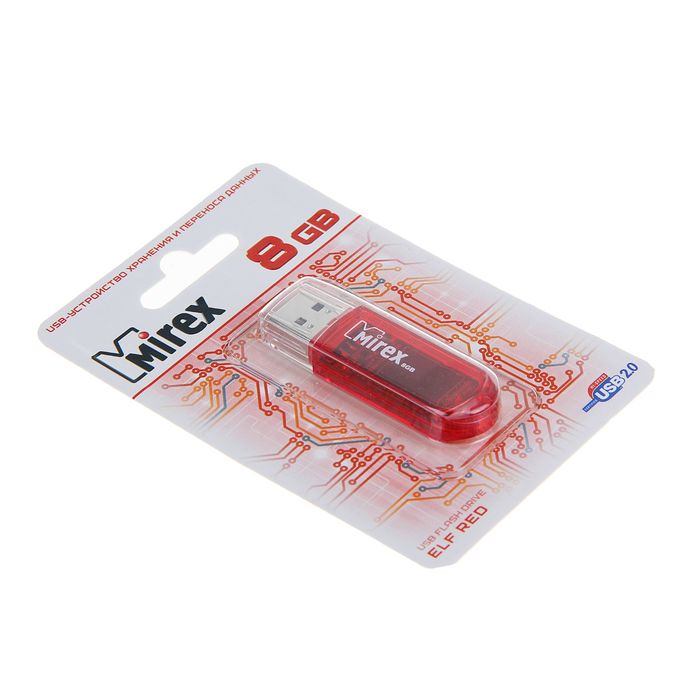 USB-флешка Mirex 8Gb ELF, красная