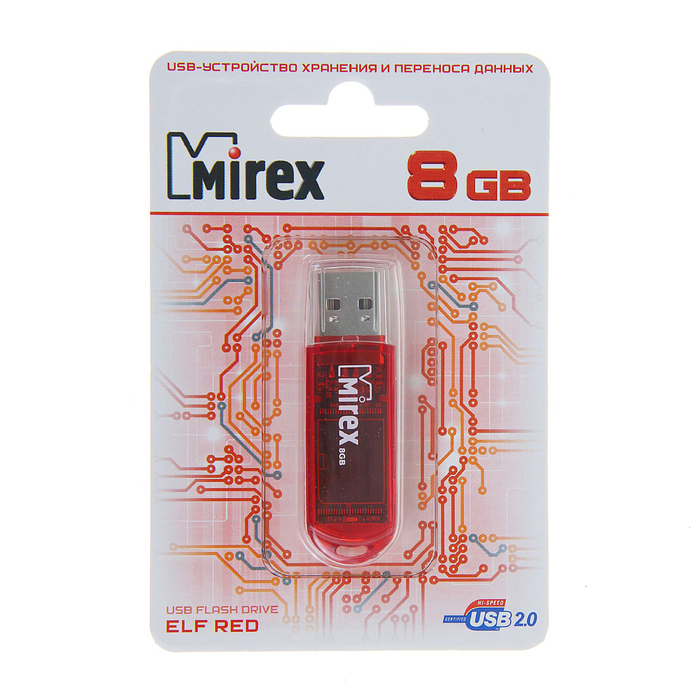 USB-флешка Mirex 8Gb ELF, красная