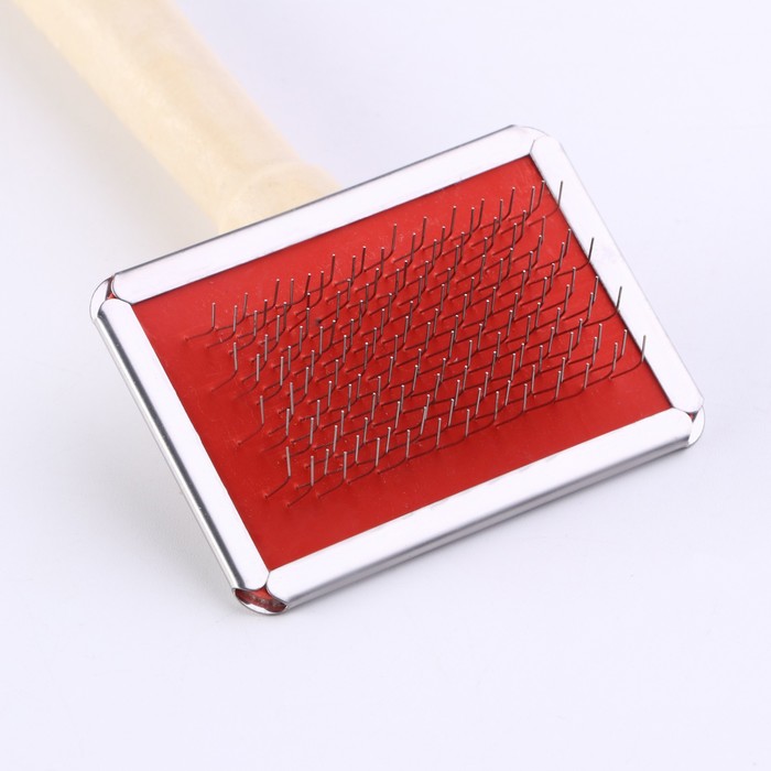 Пуходерка без капель малая, деревянная ручка, 6 х 12 см