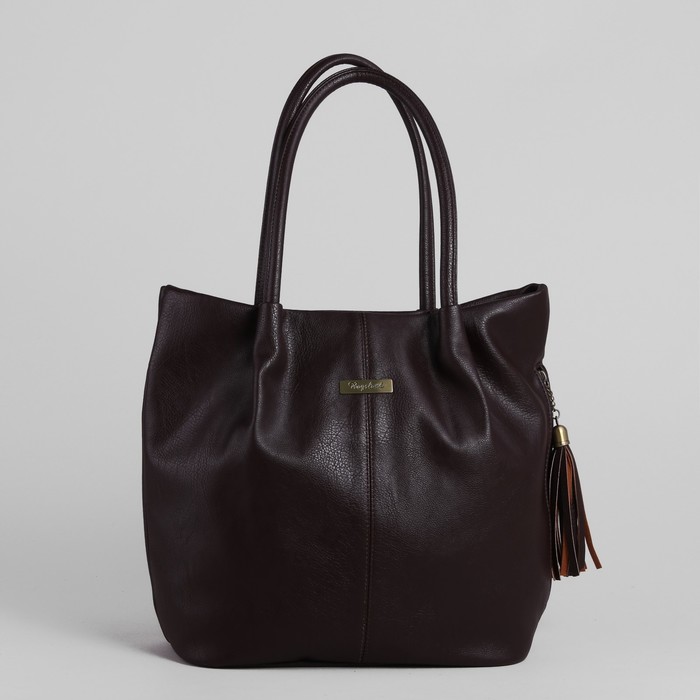 Сумка женская на молнии, 1 отдел с перегородкой, наружный карман, цвет коричневый