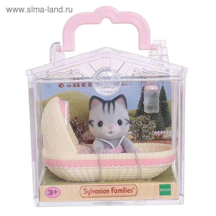 фото Набор «младенец в пластиковом сундучке. котёнок в люльке» sylvanian families