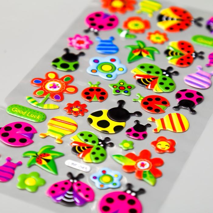 Наклейка объемная "Божьи коровки" МИКС