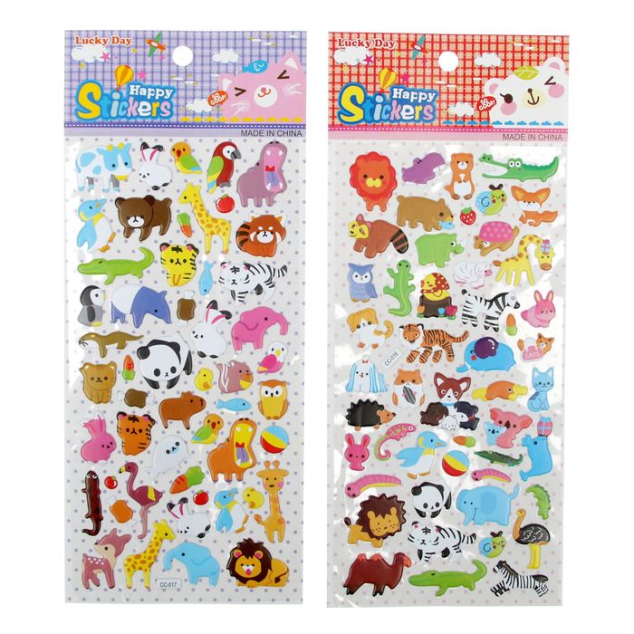 Наклейка объемная "Зверята" МИКС