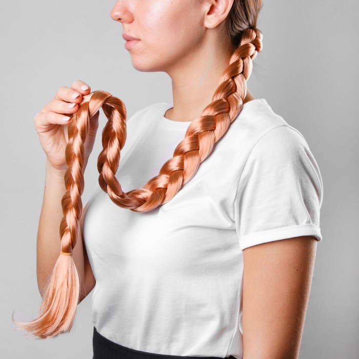 Коса на резинке "Русая", длина 85 см