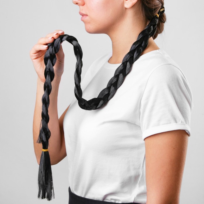 Коса на резинке "Брюнетка", длина 85 см