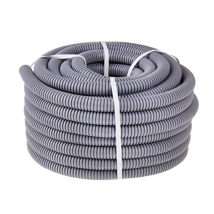 Труба гофрированная, d=32 мм, 10 м, ПВХ, с зондом