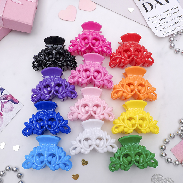 Краб для волос "Лето" резной узор, микс