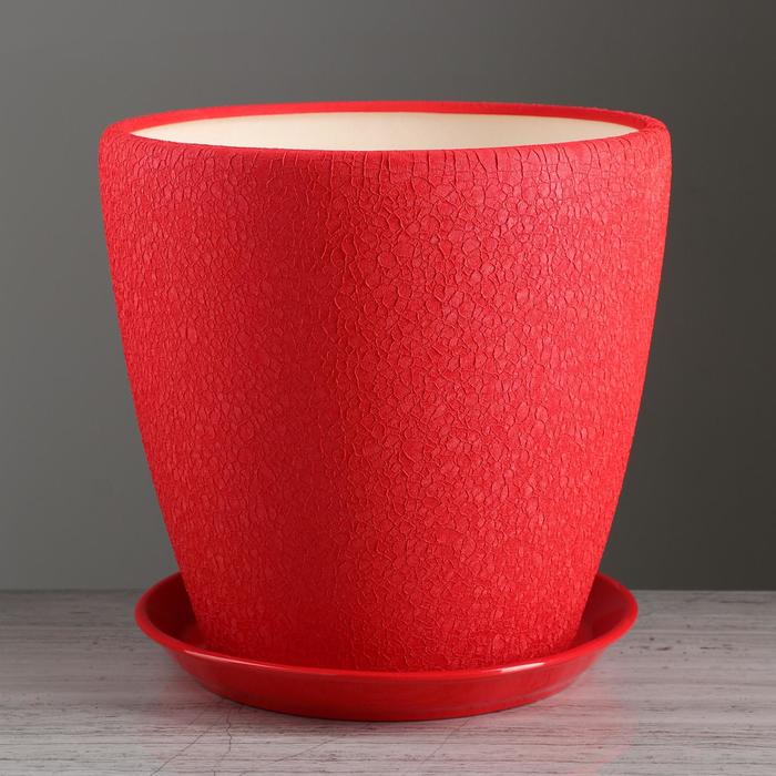 Горшок "Грация" 10л Шелк красный