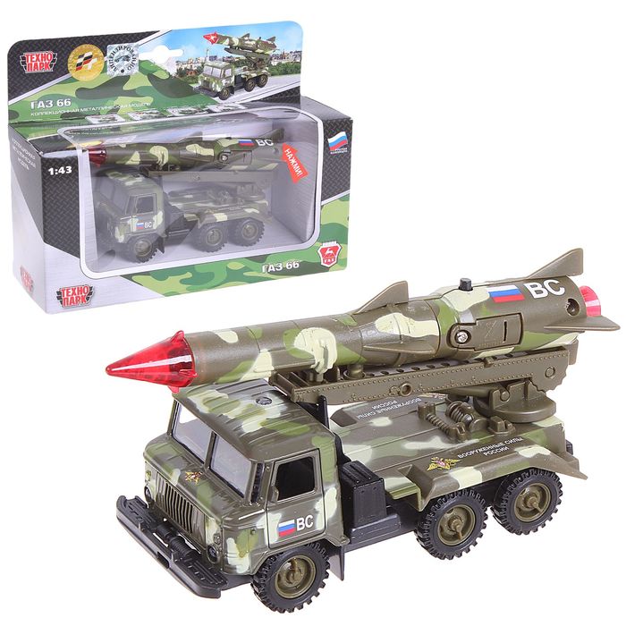Машина металлическая "ГАЗ 66 Ракета военные силы", 1:43