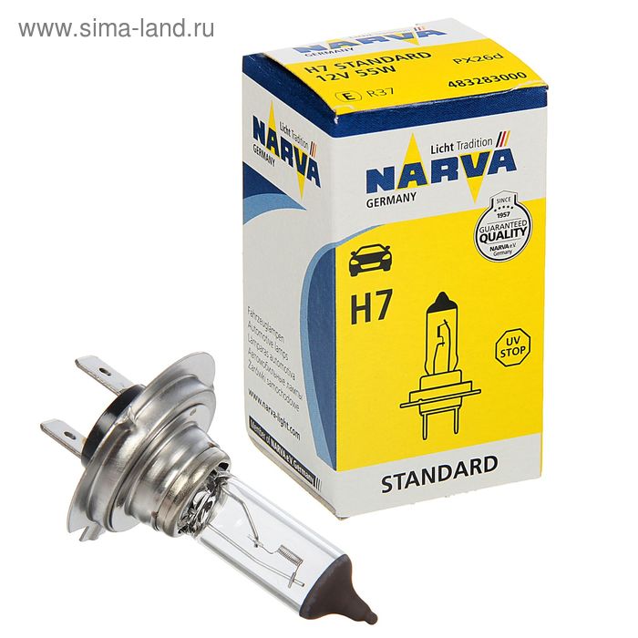 Лампа автомобильная Narva Standard, H7, 12 В, 55 Вт, 48328C1 лампа автомобильная narva rp50 50% h7 12 в 55 вт 48339 бл 1