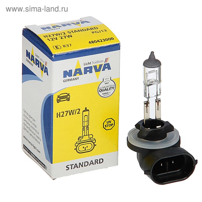 фото Лампа автомобильная narva standard, h27w/2, 12 в, 27 вт