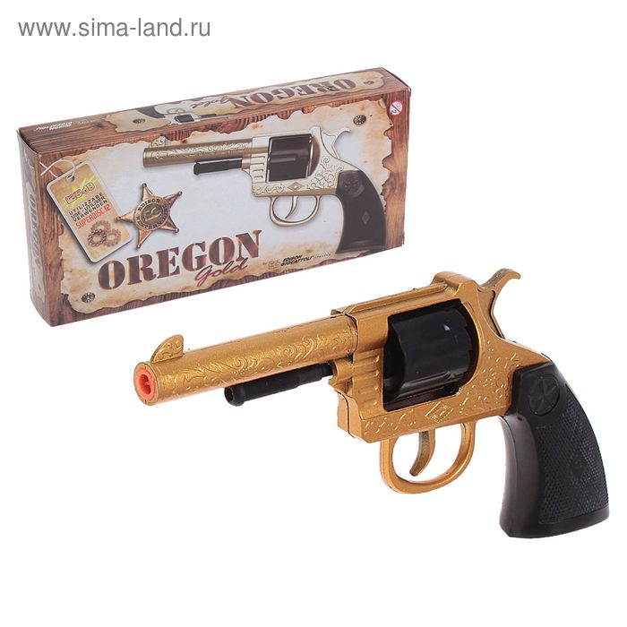 Пистолет игрушечный Oregon Metall Gold Western с 12-зарядными пистонами