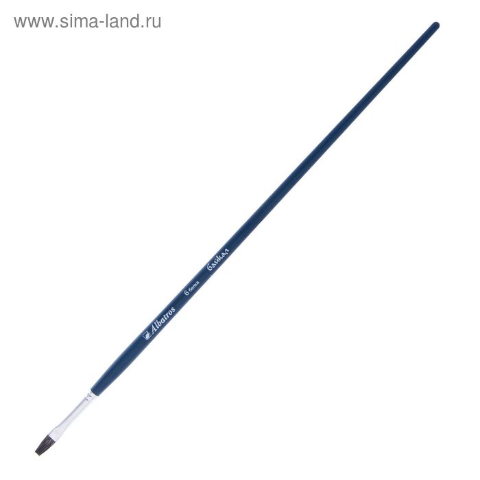 

Кисть Белка Плоская, серия "Байкал" № 6, d-6 мм, L-12 мм (удлинённая ручка)