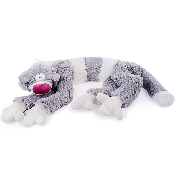 Мягкая игрушка «Кот Бекон», 112 см, цвет бело-серый
