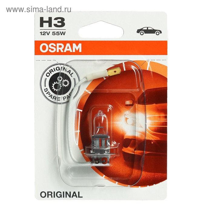 Лампа автомобильная Osram, Н3, 12 В, 55 Вт, 64151-01B лампа автомобильная osram h18 12 в 55 вт 64180l