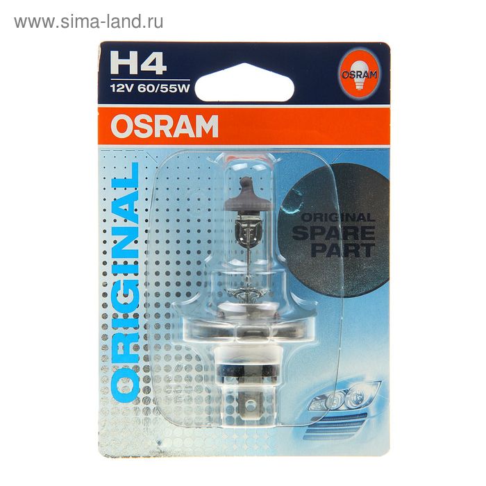 Лампа автомобильная Н4 12V-60/55W Osram лампа автомобильная osram 64211 h11 original line 55w 12v
