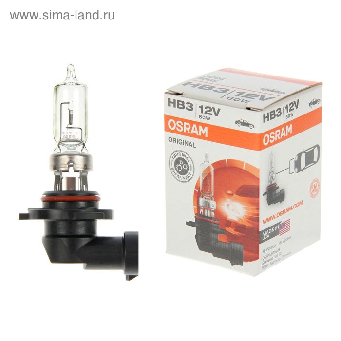 фото Лампа автомобильная osram, hb3, 12 в, 60 вт