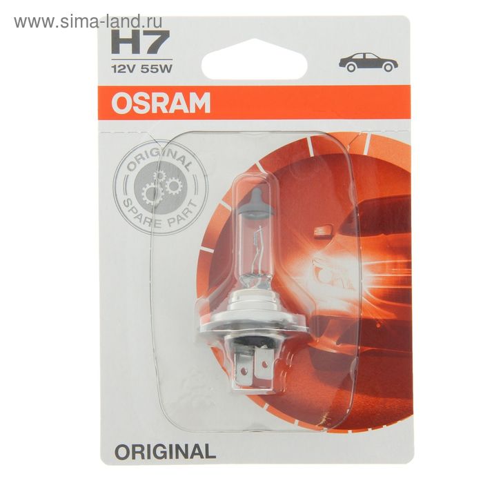 Лампа автомобильная Н7 12V-55W Osram лампа автомобильная osram h1 55w p14 5s 30% allseason super 3000k 12v 64150als