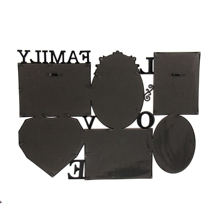 Фоторамка "Любовь и семья" на 6 фото 10х15 см, 14х14 см, 13х18 см, чёрная