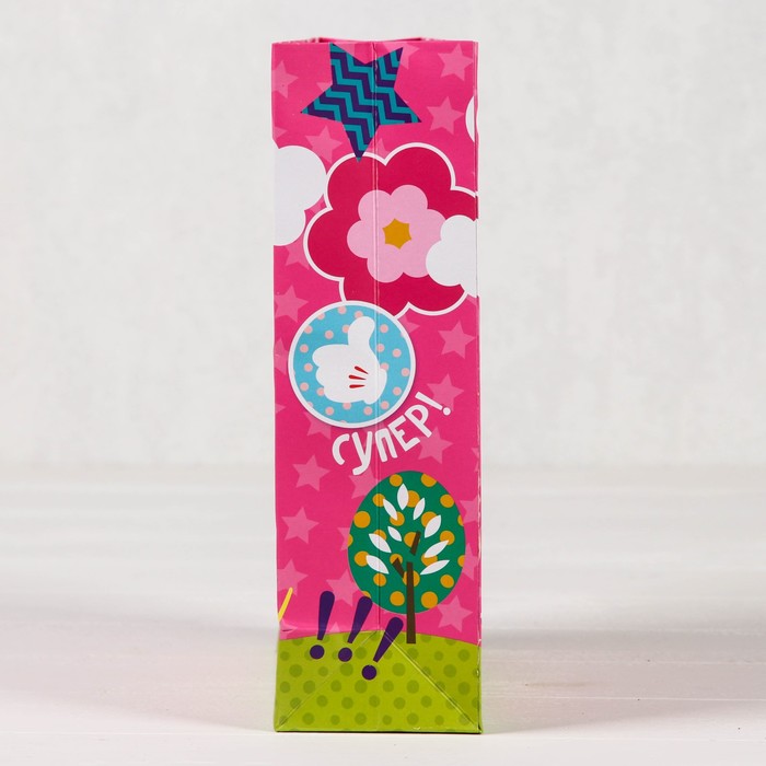 Пакет подарочный с фигурной ручкой "Самая классная", Минни Маус