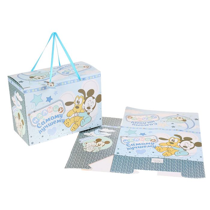 Коробка подарочная складная "Самому лучшему малышу": Микки Маус и друзья, Дисней Беби, + мини-открытка