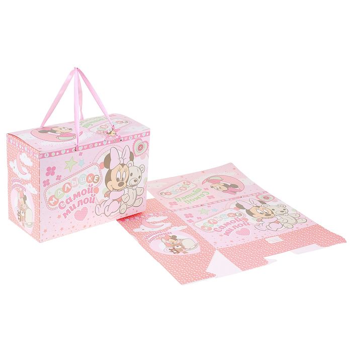 Коробка подарочная складная "Самой милой малышке": Минни Маус, Дисней Беби, + мини-открытка