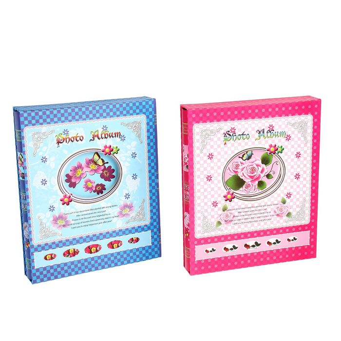 Фотоальбом на 240 фото 10х15 см "Цветочный рисунок" МИКС 33х27х5 см