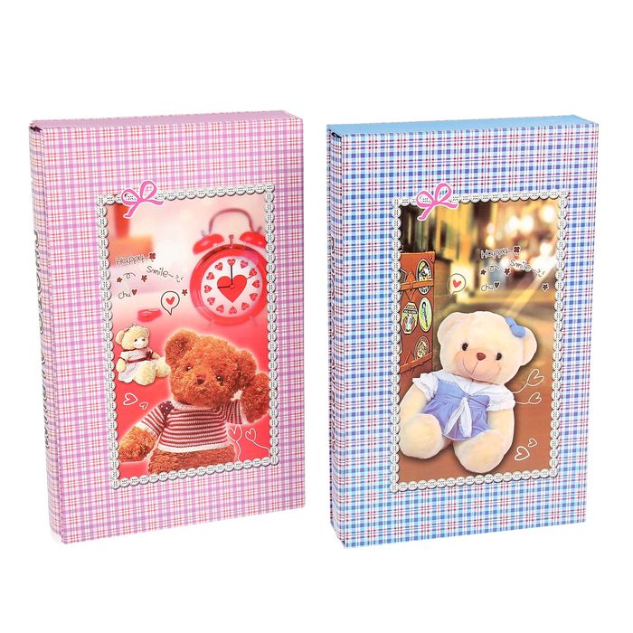 Фотоальбом на 300 фото 10х15 см "Мишки и клетка" МИКС 34х21х5 см
