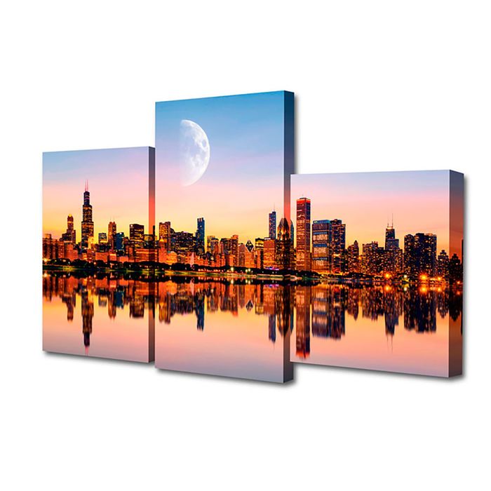 Модульная картина на подрамнике "Вид с набережной", 26×50 см, 26×40 см, 26×32 см, 50×80 см