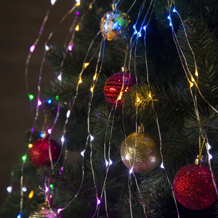 Гирлянда "Конский хвост (капля росы)" 10 нитей по 1 м., LED-120-12V, контроллер 8 режимов, МУЛЬТИ