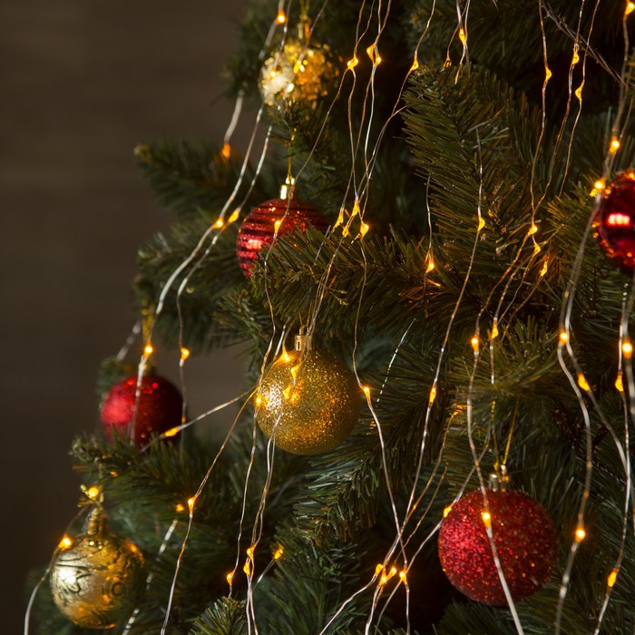 Гирлянда "Конский хвост (капля росы)" 10 нитей по 1 м., LED-120-12V, контроллер 8 режимов, ЖЕЛТЫЙ 10