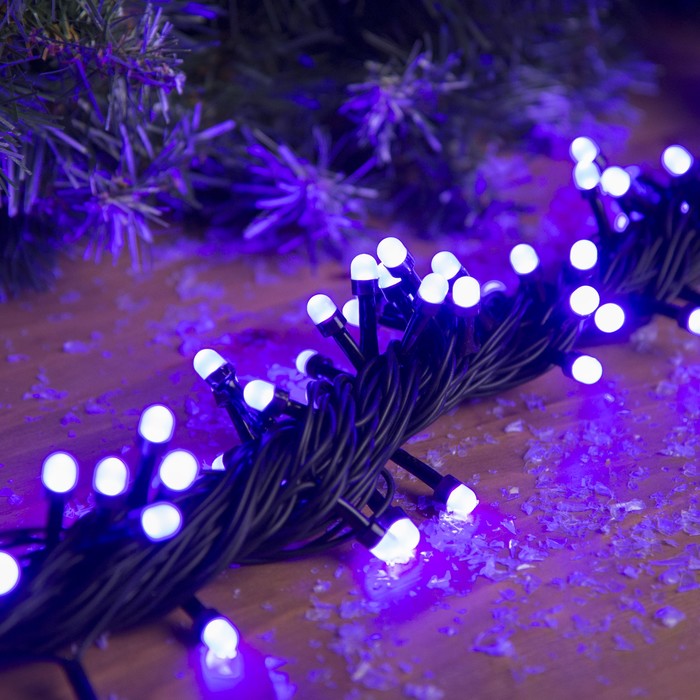 Гирлянда "Метраж" улич.-комн., Д: 20 м, Н.Т., большой LED-200-220V, контр. 8 р. ФИОЛЕТ