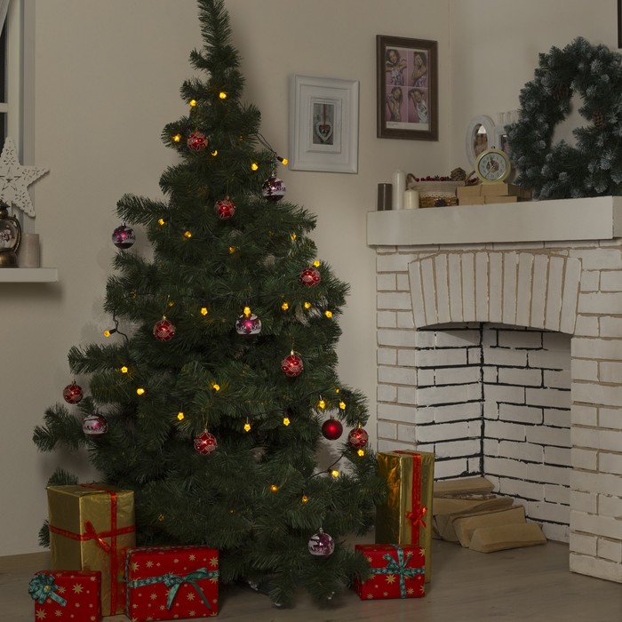 Гирлянда "Метраж" улич. с насад. "Хрусталь" 5 м, Н.Т. LED-40-220V, фиксинг, ЖЕЛТЫЙ