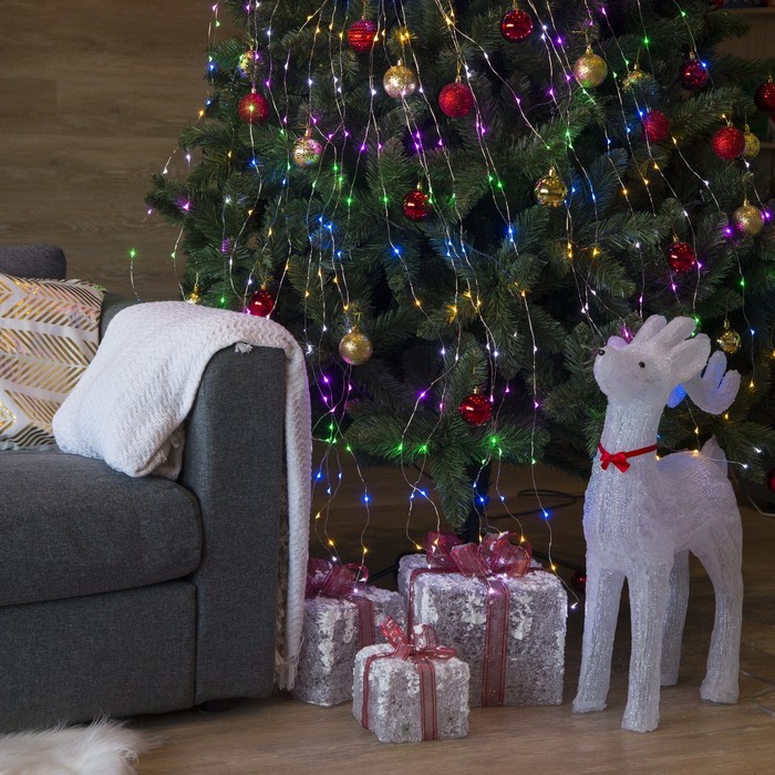 Гирлянда "Конский хвост (капля росы)" 15 нитей по 1,5 м., LED-225-12V, контроллер 8 режимов, МУЛЬТИ