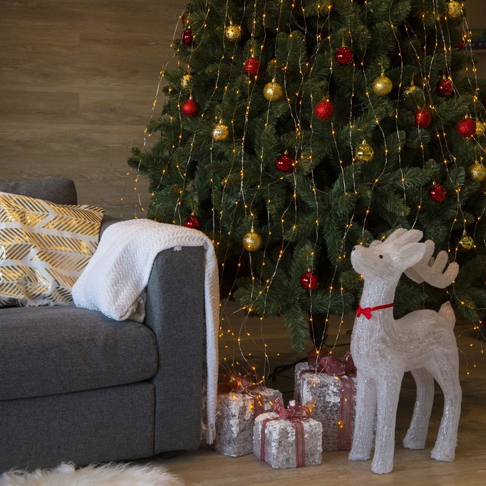 Гирлянда "Конский хвост (капля росы)" 15 нитей по 1,5 м., LED-225-12V, контроллер 8 режимов, ЖЕЛТЫЙ