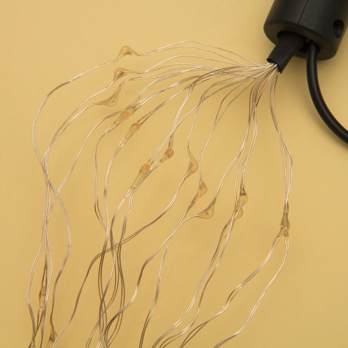 Гирлянда "Конский хвост (капля росы)" 15 нитей по 1,5 м., LED-225-12V, контроллер 8 режимов, ЖЕЛТЫЙ
